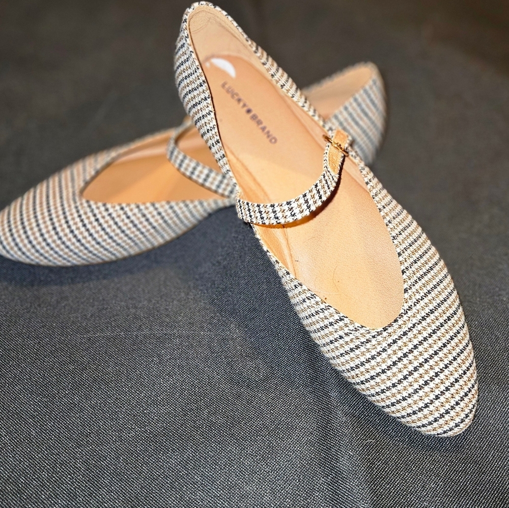 Not For Sale Lucky Brand Houndstooth Mary Jane Flats